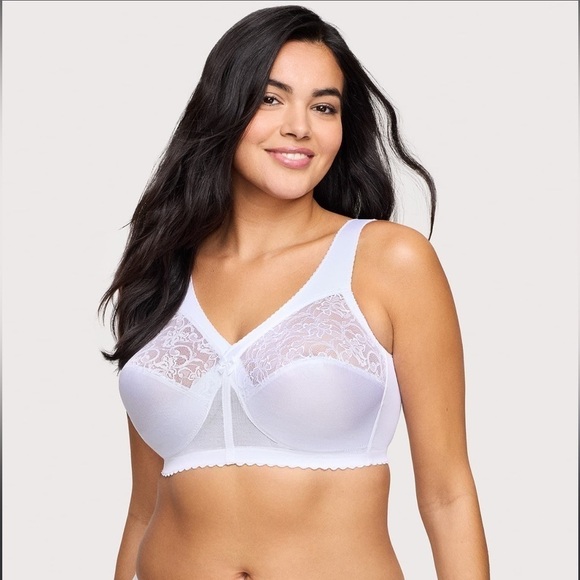 Glamorise Bundle of Two MagicLift Full Figure Support Bras Navy White size 42DD - Picture 4 of 14